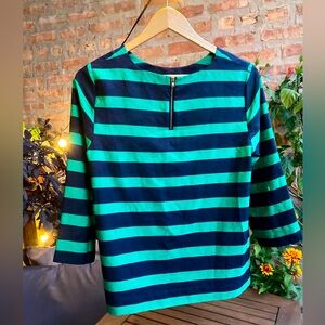 The Limited • M • Green/Navy Stripe Blouse